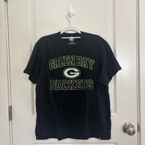 47 Brand Black T-Shirt with Green Bay Design